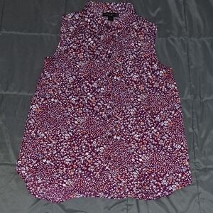 Simply Styled Purple Sleeveless Polo Blouse